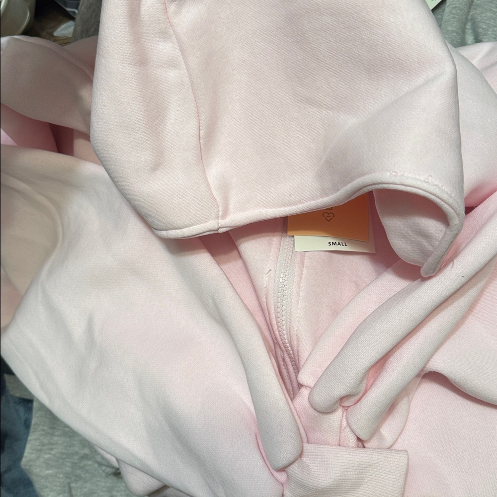 New Blogilates Women's Marshmallow Full Zip Hooded Sweatshirt - Light Pink S - Picture 12 of 13